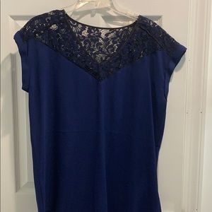 Blue and black lace blouse!